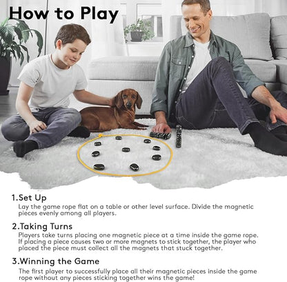 Magnetic Chess Game with Stones, Magnet Game, Puzzle Strategy Family Games, Party Travel Desktop Educational Games for Kids and Adults, Gifts for All Age, Valentine's Day, Easter Gifts