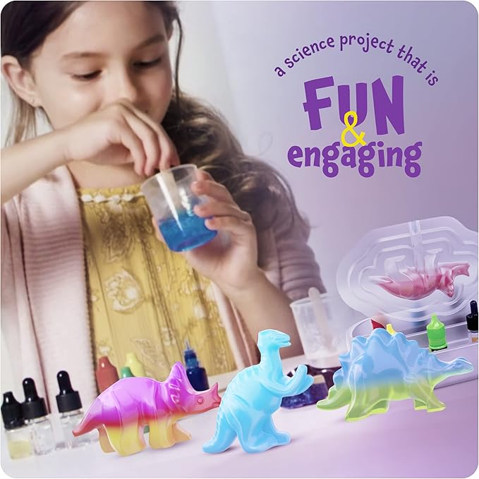 Dan&Darci Dino Soap Making Kit for Kids, Dinosaur Science Toys Kits, Easter Gifts for Kid All Ages, DIY Activities Craft - Art Crafts Gift Set for Boys and Girls Age 3 4 5 6 7 8 12 Year Old Boy