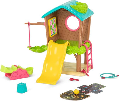 Li’l Woodzeez – 11 Pcs Tree House Playset for Doll Figures – Playhouse Playset with Ladder, Swing & More Accessories – Pretend Play Toy for Kids Age 3+