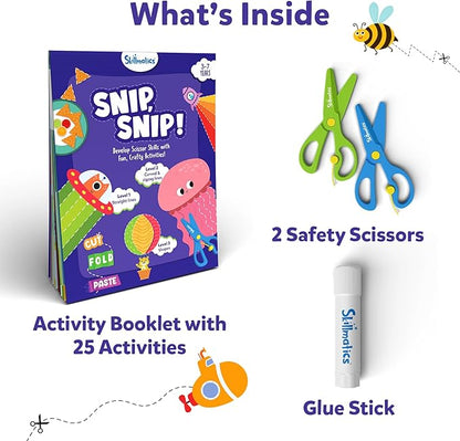 Skillmatics Art & Craft Activity Kit - Snip, Snip, Develop Scissor Skills, Child Safe, TikTok Viral Sensation, Craft Kits, Valentine's Day Gifts for Ages 3, 4, 5, 6, 7