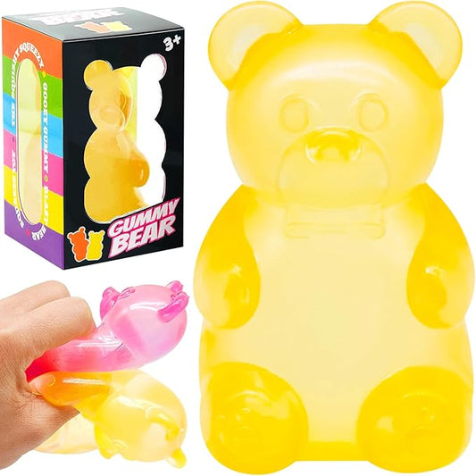 Fidget Toys Gummy Bear, Stress Cube Squishies Anxiety Stress Relief, Ice Squishy Stress Cube-Drop Malt Sugar Balls, Sensory Ball for Kids with Autism (Orange, 1)
