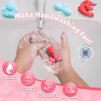 3 in 1 Mermaid Soap Making Craft Kit Kids Toy, STEM Art and Craft Science Toy for Toddler, Dig Soap with Silicone Mold,Fragrances, Best Educational Craft Activity, Birthday Easter Gift for Girl Boy