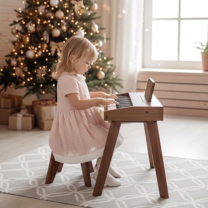 Dreamon Kids Digital Piano Keyboard, Music Educational Instrument Toy, Wood Piano for 3+ Girls and Boys, Christmas & Birthday Gifts for Kids Ages 6-12 Years Old