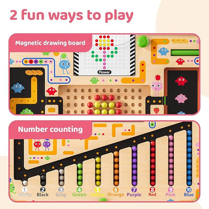Magnetic Maze Montessori Toys – Toddler Toys & Kids Games Designed for Preschool Learning Activities, Enhancing Fine Motor Skills & Cognitive Growth, 34567 Year Old Girl Birthday Gift and Boys