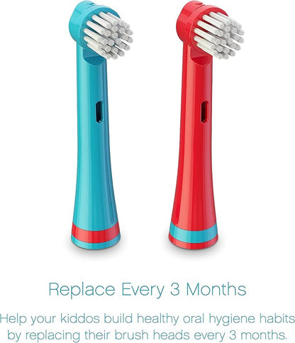 Brusheez Electronic Toothbrush Replacement Brush Heads 2 Pack (Pepper The Dinosaur)