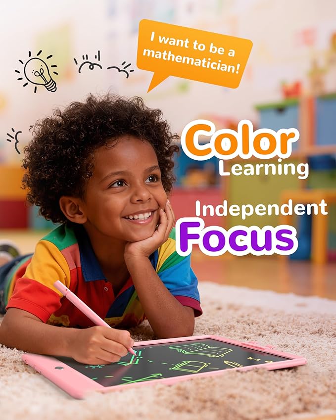 KOKODI LCD Writing Tablet,Gifts for 3 Years Old Boys and Girls,10 Inch Colorful Doodle Board Drawing Tablet, Erasable Reusable Electronic Drawing Pads, Educational and Learning Toy for Kids