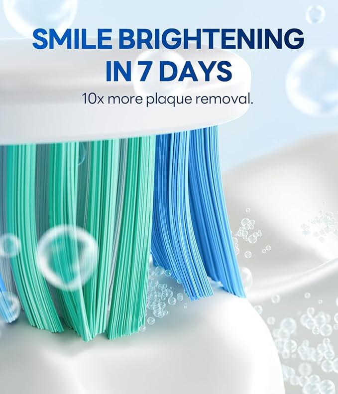 Bymore Electric Toothbrush for Adults, Toothbrushes Set with 8 Replacement Teeth Brush Heads, Portable Brushing with 5 Clean Modes Oral Care Essentials One Charger Last for 330 Days (Beige)