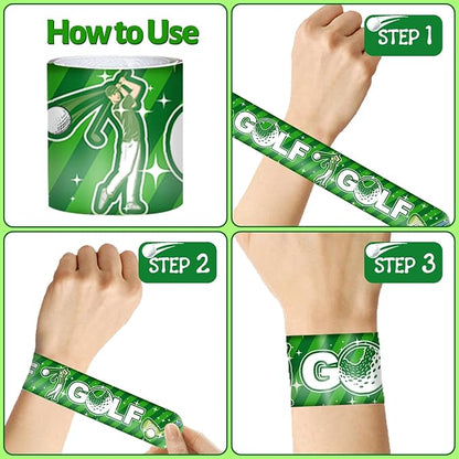 74 PCS Golf Party Favors, 50 PCS Golf Stickers 24 PCS Golf Slap Bracelets Golf Birthday Party Decorations Supplies for Kids Adults