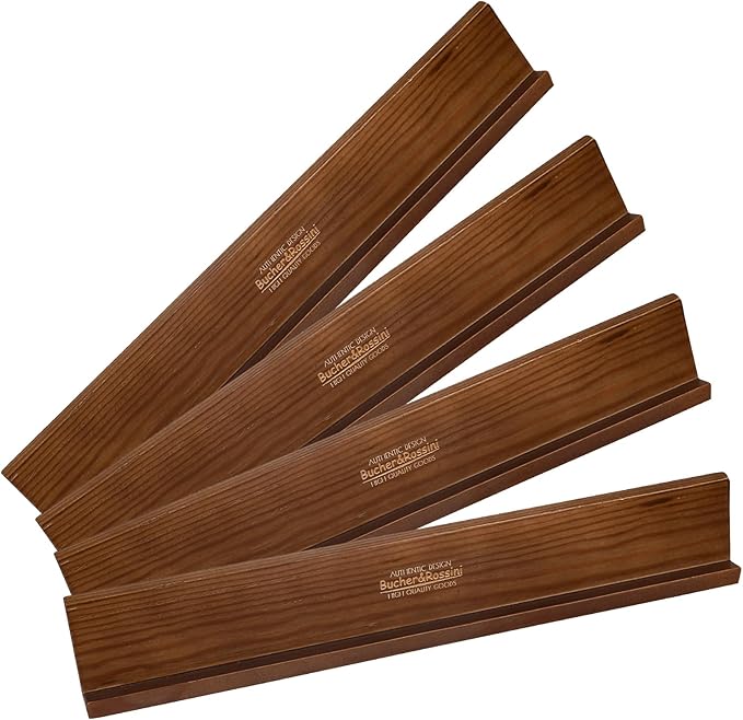 Domino Racks 4packs - Authored Design Nut Brown Tile Holders for Dominoes Set Mexican Trains Mahjoon Chickenfoot