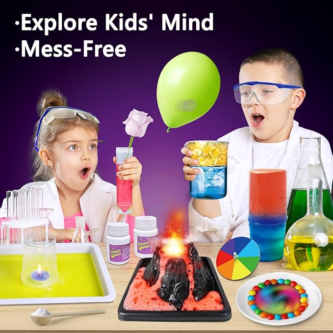 UNGLINGA 53 Experiments Science Kits for Kids Boys Girls, Gift Ideas for Birthday Christmas, Chemistry Physics Set, STEM Activities Learning Educational Scientist Toys
