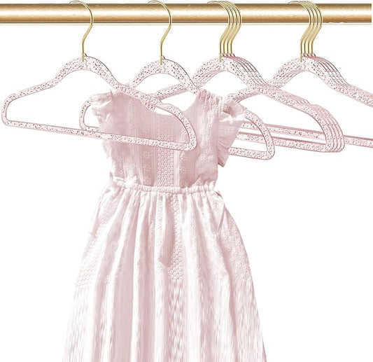 Baby Glitter Hanger 20 Pack,13.97" Kids Toddler Hangers for Closet,Pink Sparkling Plastic Baby Clothes Hangers,Girl Toddler Hangers, Non-Slip Space Saving Kid Hangers for Dress Up