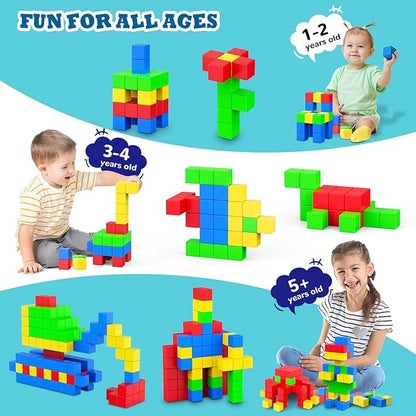 ROMDS Magnetic Blocks 32 Pieces,1 inch Large Magnetic Building Blocks for Ages 3+ Year Old Boys and Girls,3D Magnetic Cubes for Kids,Preschool STEM Educational Sensory Magnet Toys