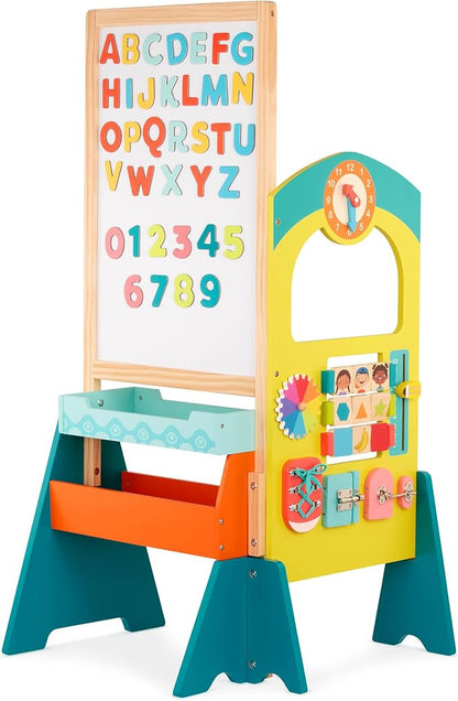 B. toys- B. play – School Play Set – Whiteboard & Chalkboard – 36 Magnetic Letters & Numbers- 11 Educational & Interactive Activities- Schoolhouse Fun"3 Years +