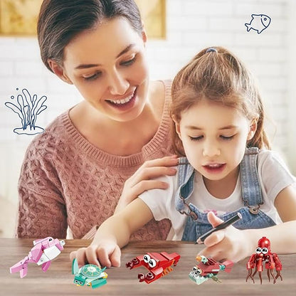 Party Favors for Kids - 12 Pack Animals Building Blocks for Goodie Bags Stocking Stuffers Classroom Prizes Birthday Gifts Toy Building Sets for Kids 6-12yrs