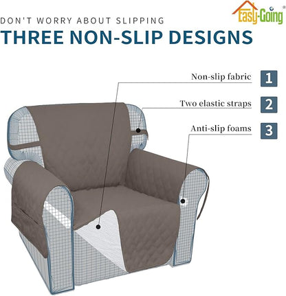 Easy-Going Sofa Slipcover Waterproof Couch Cover for 3 Cushion Couch Sofa Cover Furniture Protector Cover Pets Covers Washable Non-Slip Fabric Pets Kids Children Dog Cat (Sofa, Taupe)