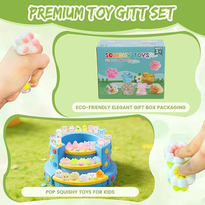 28pcs Squishy Pack,Fidget Toys Kit,Include taba Squishies Party Favors for Kids 4-8 8-12 Treasure Box Toys for Classroom Birthday Xmas Gifts Goodie Bag Stocking Stuffers for Teens (28pcs)