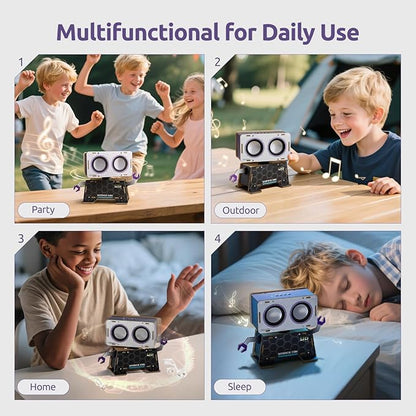 Science Can STEM Toys for Ages 8-13, DIY Bluetooth Speaker Kit with Rotating Head Robot, Electronic Stem Kits with Wooden Puzzles, Educational Building Toy, Birthday Gift for Boys & Girls