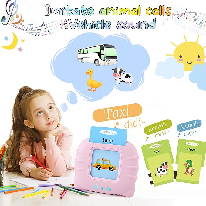 FREE TO FLY Learning Toys Flash Cards for Toddlers 2-4: 384 Sight Words Kindergarten Alphabet ABC Learning Card Machine Tater Tots Pocket Vocab Learning Gift for 2 3 4 5 6 Year Old Girls Boys