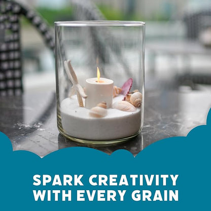 Podzly 5 Pound Decorative Bulk Craft Sand - White Sand. Ideal for Weddings, Creative Crafts, Classroom Activities and Decorative Projects. Fine, Sand Bulk for Your Crafting Needs!