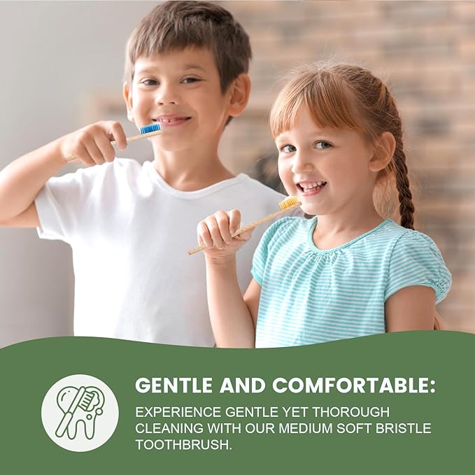 36PCS Kids Bamboo Toothbrushes, BPA Free Soft Toothbrushes for Adults and Kids, Soft Bristles Toothbrushes, Reusable Travel Toothbrushes, Eco Friendly Natural Wooden Toothbrushes Bulk