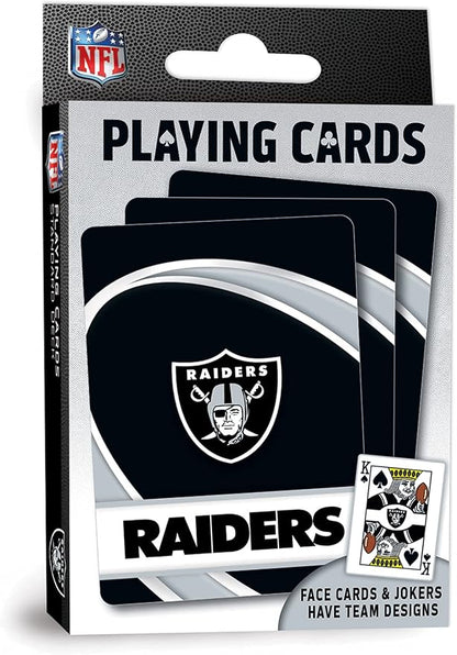 MasterPieces - NFL Playing Cards, Officially Licensed Las Vegas Raiders Football Deck, Family Games for Adults and Kids, Standard Index