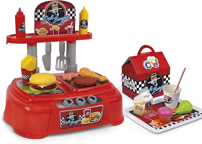 Educa Chicos LE P'TIT Chef Deli BURGUER Kids Kitchen Playset Kids Kitchen Play Set Kitchen Toys Pretend Play for Kids Age 3+