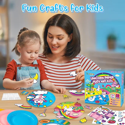 V-Opitos Arts and Crafts Kits for Kids, 12 Pack Paper Plate Crafts for Toddlers Age of 2, 3, 4, 5 Years Old, Fun Preschool Classroom Activity Project for Boys & Girls