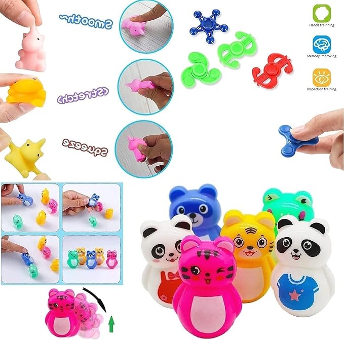Mivanlin 117 Pcs Party Favors for Kids 4-8 8-12, Pop Fidget Toys, Treasure Box Toys for Classroom Prizes, Pinata Filler Goodie Bag Stuffers, Treasure Chest, Prize Box Toys for Boys Girls