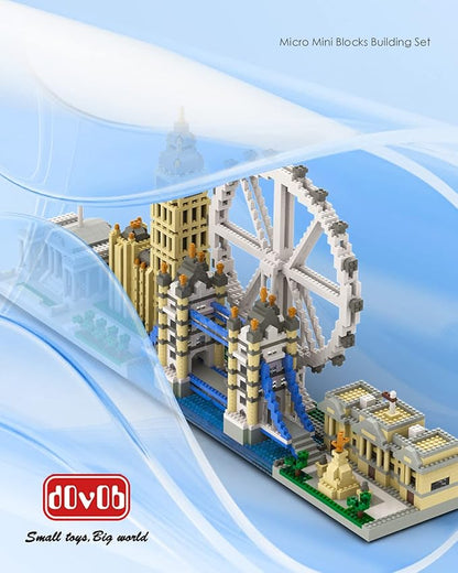 dOvOb Architecture London Skyline Collection Micro Mini Blocks Set Model Kit and Gift for Kids and Adults (3076 Pieces)