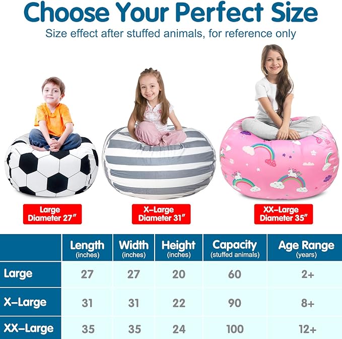 Lukeight Stuffed Animal Storage Bean Bag Chair Cover for Kids, Construction Zipper Beanbag Chair Cover for Organizing Toddler and Kids' Rooms Plush Toys (Construction Velvet, Large)
