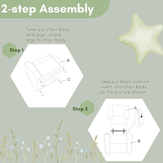 Candy Kids Reclining Chair Leather Recliner Sofa Toddler Youth Children Child Ages 1-6