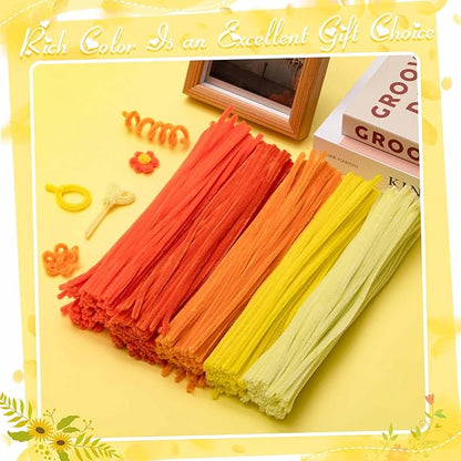 Peryiter 500 Pieces Pipe Cleaners Chenille Stems 12 Inch Craft Supplies Bulk for DIY Art and Craft Projects Creative Gift Wrapping Party Decorations(Orange,12 Inch)