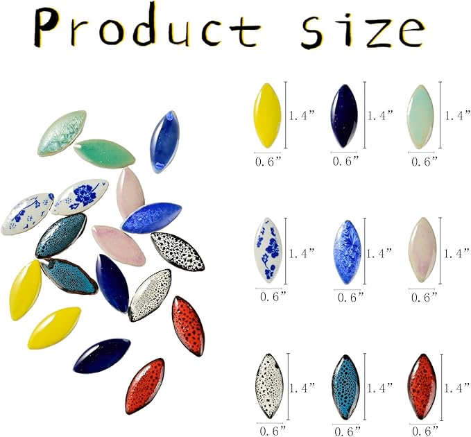 Petal Ceramic Mosaic Tiles for Crafts, Blue and White Porcelain Ceramic Mosaic Pieces Bulk Mosaic Christmas Partial Renovation Gift Ideas, Mosaic Supplies - 70pcs