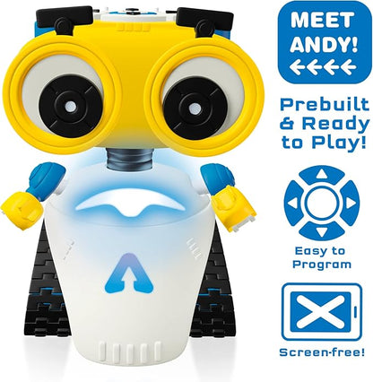 Thames & Kosmos Andy: The Code & Play Robot | Screen-Free Coding & Robotics Kit for Ages 4+ | Pre-Built Robot w/Intuitive Buttons for Preschoolers to Start Programming! | No Smart Device Required