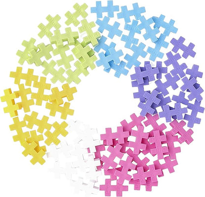 Plus Plus 70 Piece Interlocking Building Blocks for Kids, Open Ended Connecting Toys, Stem Bin Classroom Mini Manipulatives - Pastel Mix Play Tube