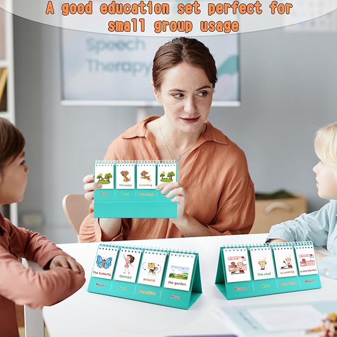 Speech Therapy Toys, Sentence Building for Kids First 1st 2nd 3rd Grade Kindergarten Classroom Must Haves, Phonics Reading Games for Kids Ages 6-8, Double-Sided Flip Stand Homeschool Supplies