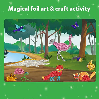 Skillmatics Art & Craft Activity - Foil Fun Animals, No Mess Art for Kids, Craft Kits & Supplies, DIY Creative Activity, Gifts for Boys & Girls Ages 4, 5, 6, 7, 8, 9, Travel Toys