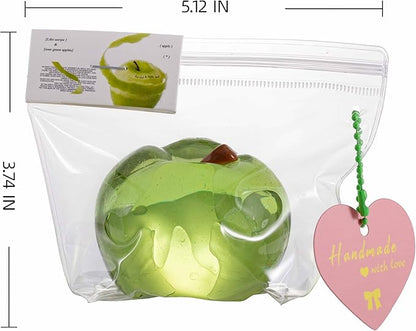 Handmade Silicon Taba Clear Apple Squishy Clear Apple，Safe & Non-Toxic Sticky Mochi Squishy Fidget Stress-Relief Squeeze Toys for Kids & Adults Relaxation & Sensory Play