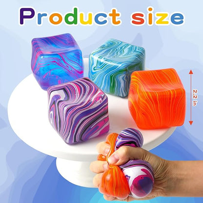 Stress Balls, Squishy Stress Cube for Kids Adults, Squishy Slow Rising Fidget Cube Sensory Toys for Anxiety Stress Relief, High Density Ice Squeeze Ball Cubes for Adults Kids.(Green)