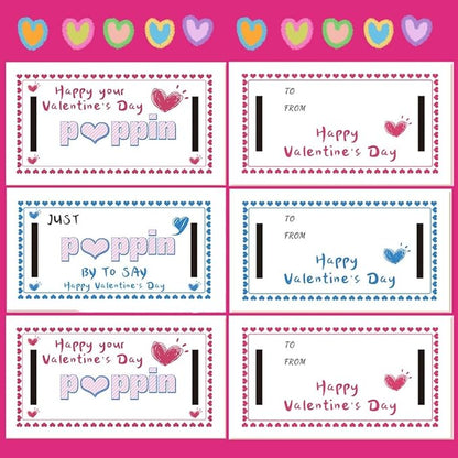 28PCS Valentines Cards with Pop Bracelets Fidget Toys, Bulk-Valentine's Day Gifts for Kids, Valentine Exchange Cards Gift for Classroom, School Party Favors for Kids, Valentine's Day Prize Toys
