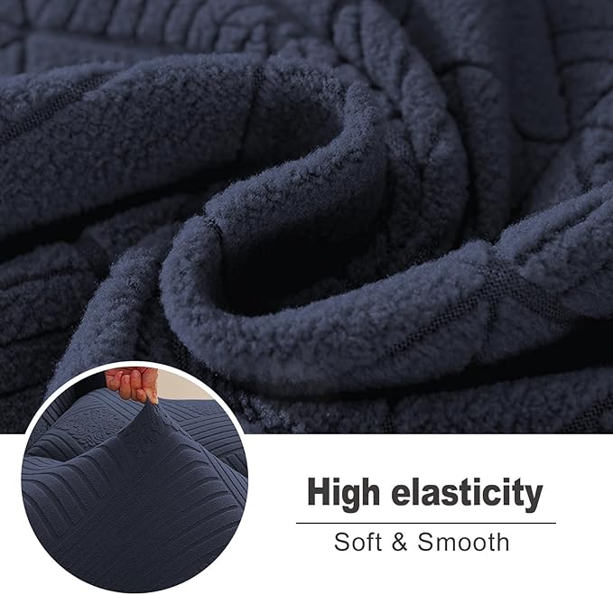 NORTHERN BROTHERS Recliner Sofa Covers 3 Seater - Reclining Sofa Covers Couch Covers for Reclining Couches Reclining Couch Covers, Deep Blue