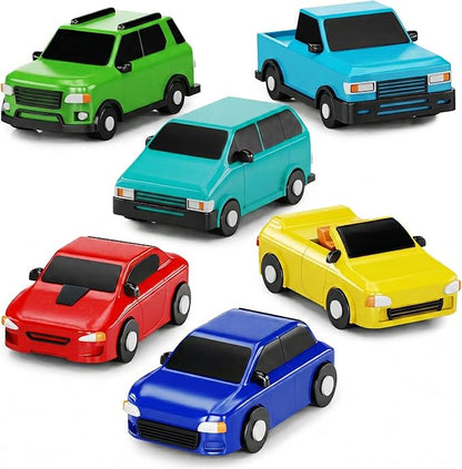Tub Works® Everyday Cars™ Watertight Baby Bath Toys, 6 Pack | Sealed, No Hole Bath Toys Design Keeps Moisture Out | Soft, Squeezable & Floating Fun | Infant, Baby & Toddler Bath Toys | Car Tub Toys