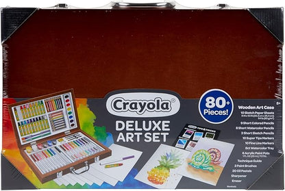 Crayola Wooden Art Set, 80+ Pcs, Arts and Crafts for Kids 8+, Artists Gifts