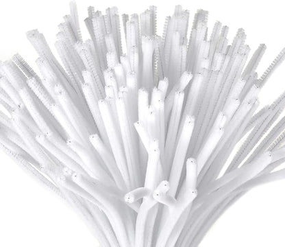 Caydo 200 Pieces White Pipe Cleaners Craft Chenille Stems for DIY Art Creative Crafts Party Decorations (12 Inch x 6 mm)