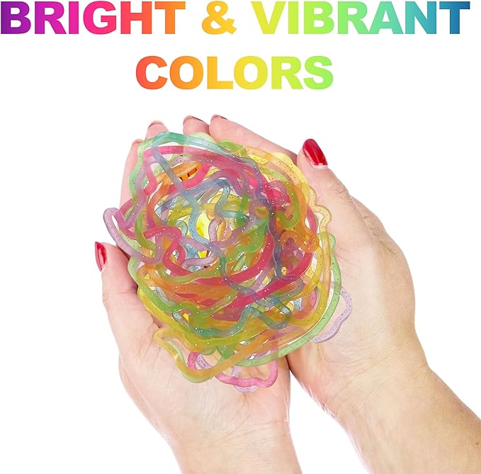 Expressions 48pc Shaped Gummie Bracelets - Bulk Pack Colorful Pastel Glitter Rubberband Bracelets, Kids Party Favors & Bracelet Kit