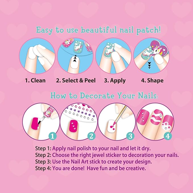 Kids Makeup Set Best Scented Nail Art Kit Ring Nail File Wooden Stick Kids Toys for Birthday Gifts Ages 5+