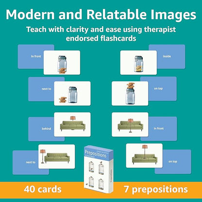 Preposition Flash Cards | 40 Language Builder Picture Cards | Picture Cards for Speech Therapy | SLP Materials for Adults and Children | ESL Flashcards | Aphasia Cards
