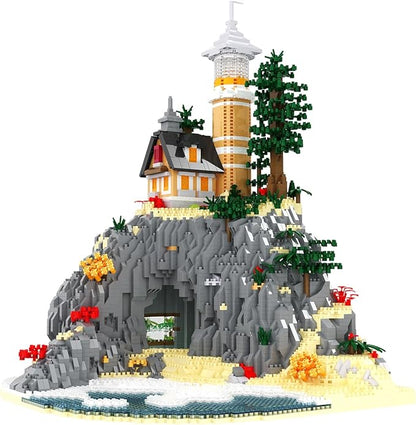 BDYDT Architecture Island Cave Lighthouse Micro Building Blocks Sets（5686PCS）- Building Block Model Gifts and Unique Collectibles Suitable for Children and Adult Creative Enthusiasts