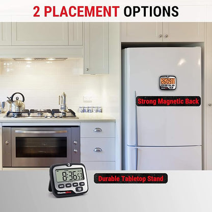 ThermoPro TM01(2 Pack) Kitchen Timers for Cooking with Count Up Countdown Timer, Digital Timer for Kids with Touch Backlit, Study Timers for Classroom Teacher Supplies