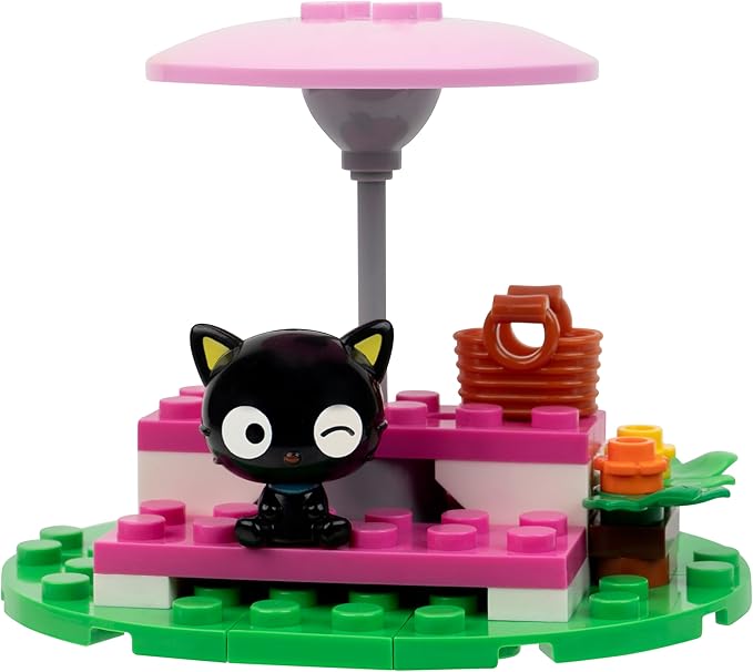 BLDR Hello Kitty and Friends Kuromi’s Popcorn Stand Building Set - Kuromi & Chococat Poseable Minifigures - Gifts for Kids & Sanrio Fans Ages 8+, 0129